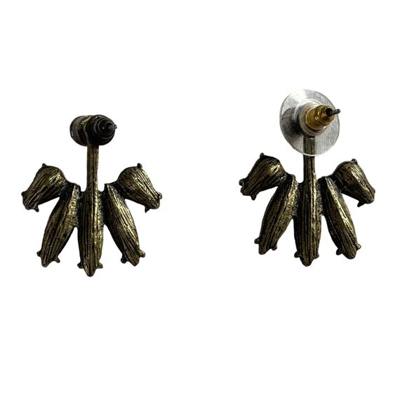 Paparazzi Brass Ear Jacket Earrings Pierced Ear Post Backing u - Picture 4 of 5